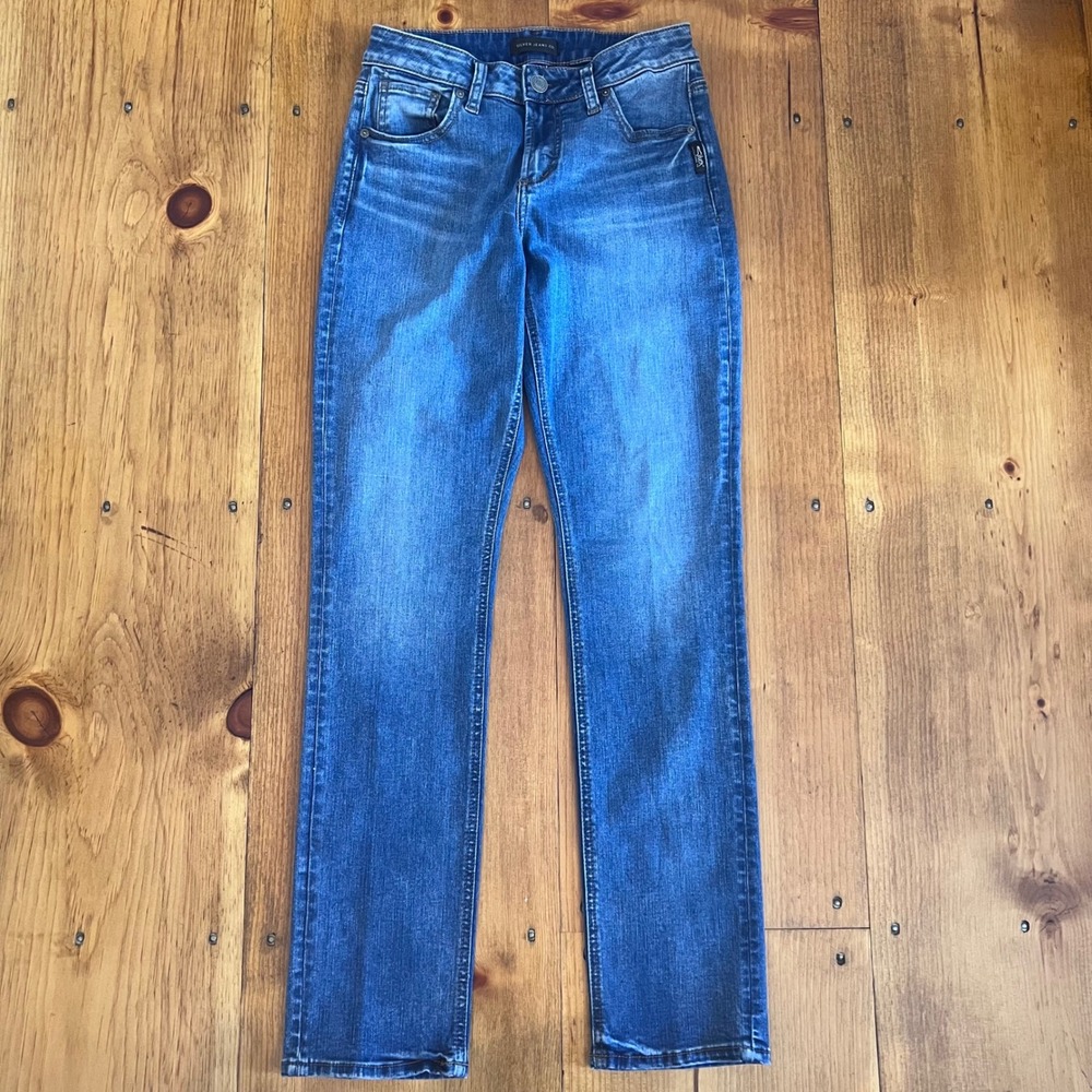 Silver Jeans Co Avery Straight Leg Jeans Blue Wash Women W27 L31 A8